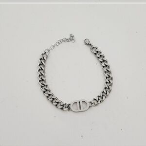 Stainless steel silver tone chunky chain bracelet new